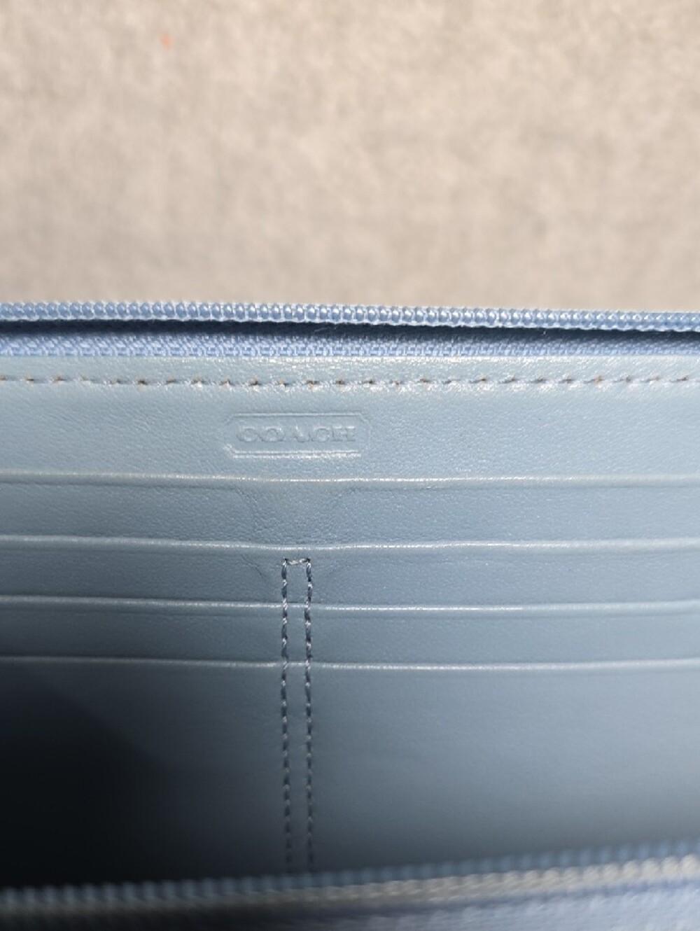Coach Optic Butterfly  Multicolor Signature Long Wallet/Wristlet Blue Trim - Picture 4 of 14